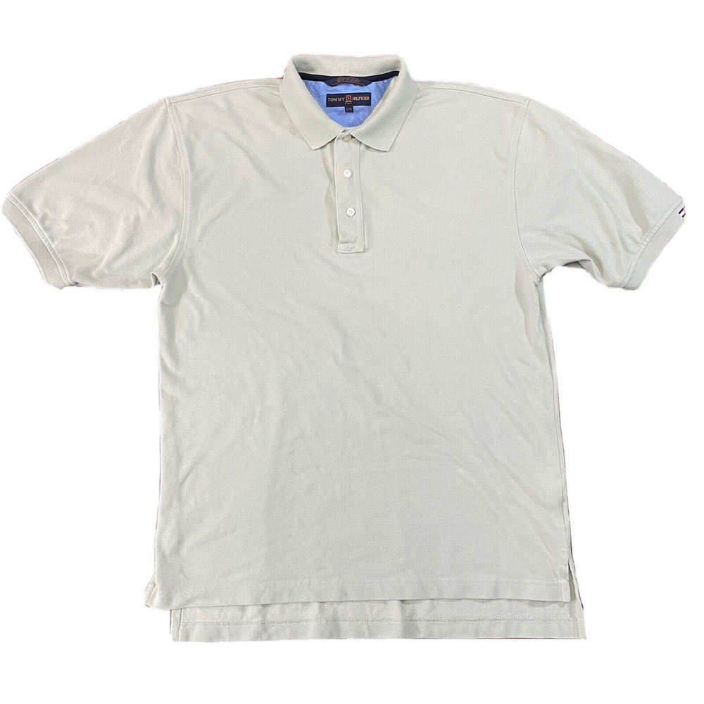 Tommy Hilfiger Men's Golf Polo Shirt L Light Green Short Sleeve